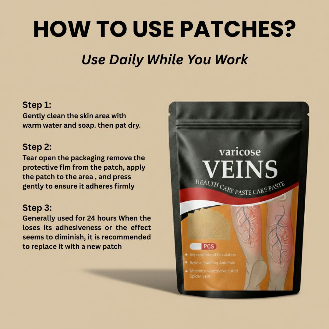 Silvralab Spider & Varicose Vein Patches | Natural Herbal Therapy for Swelling, Fatigue & Vein Health