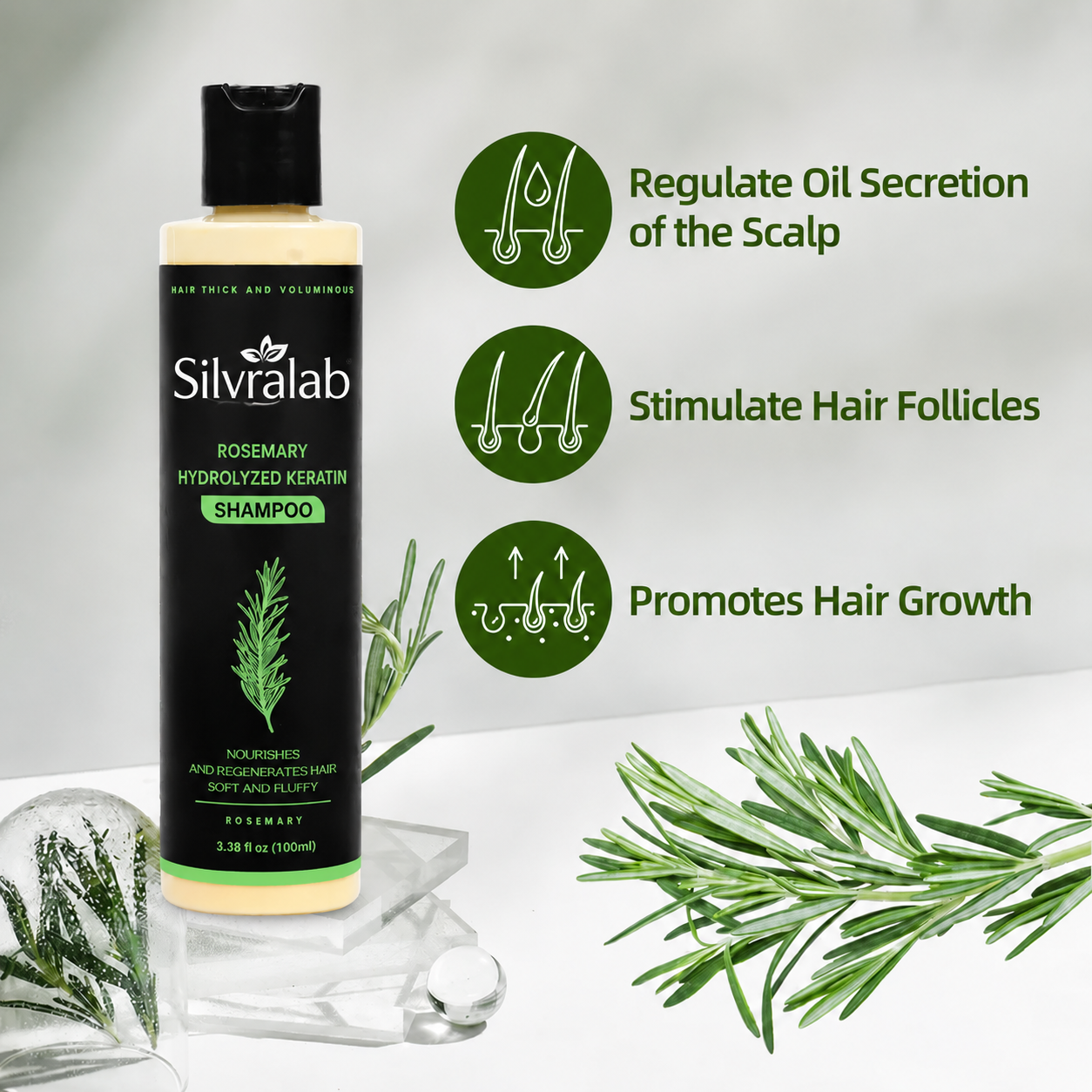 🔥LAST DAY 50% OFF - Silvralab Organic Rosemary Hair Growth Shampoo