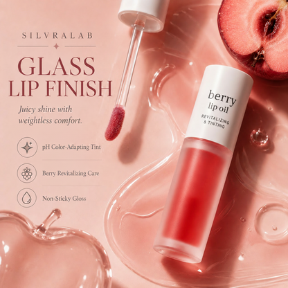 Last Day Buy 1 Get 1 Free Silvralab Apple Lip Oil Lip Stain｜Transfer-Proof Hydrating Plump Glossy Lip Tint, 7 Colors