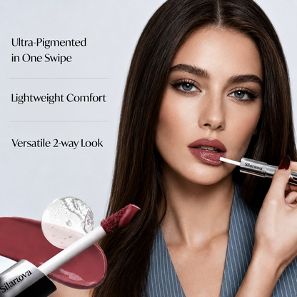 Silvralab Dual-Tone Dual-Ended Liquid Lipstick, Matte & Gloss Two-Tip Lip Color