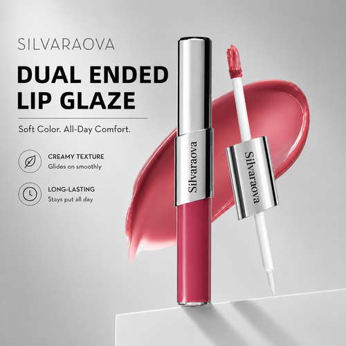 Silvralab Dual-Tone Dual-Ended Liquid Lipstick, Matte & Gloss Two-Tip Lip Color