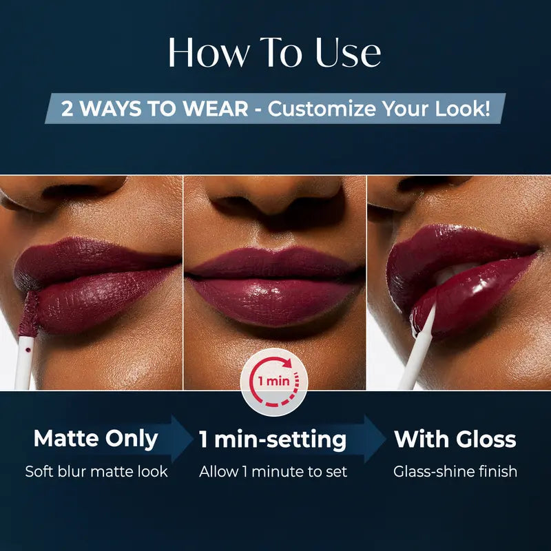 Silvralab Dual-Tone Dual-Ended Liquid Lipstick, Matte & Gloss Two-Tip Lip Color