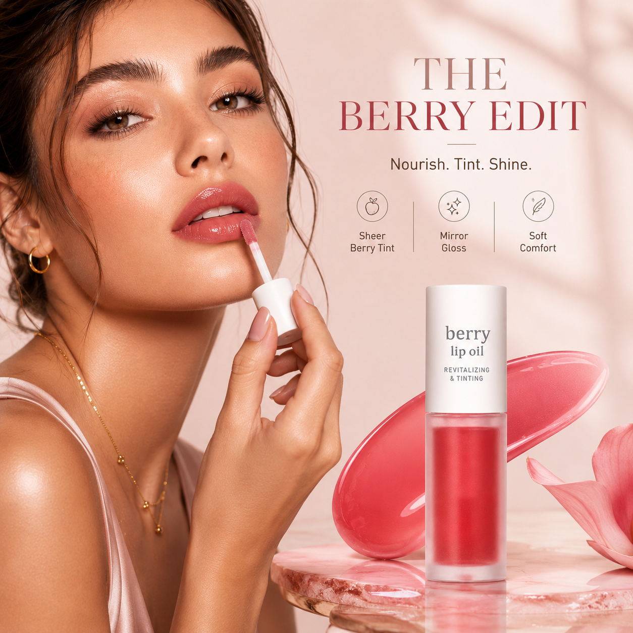 Last Day Buy 1 Get 1 Free Silvralab Apple Lip Oil Lip Stain｜Transfer-Proof Hydrating Plump Glossy Lip Tint, 7 Colors
