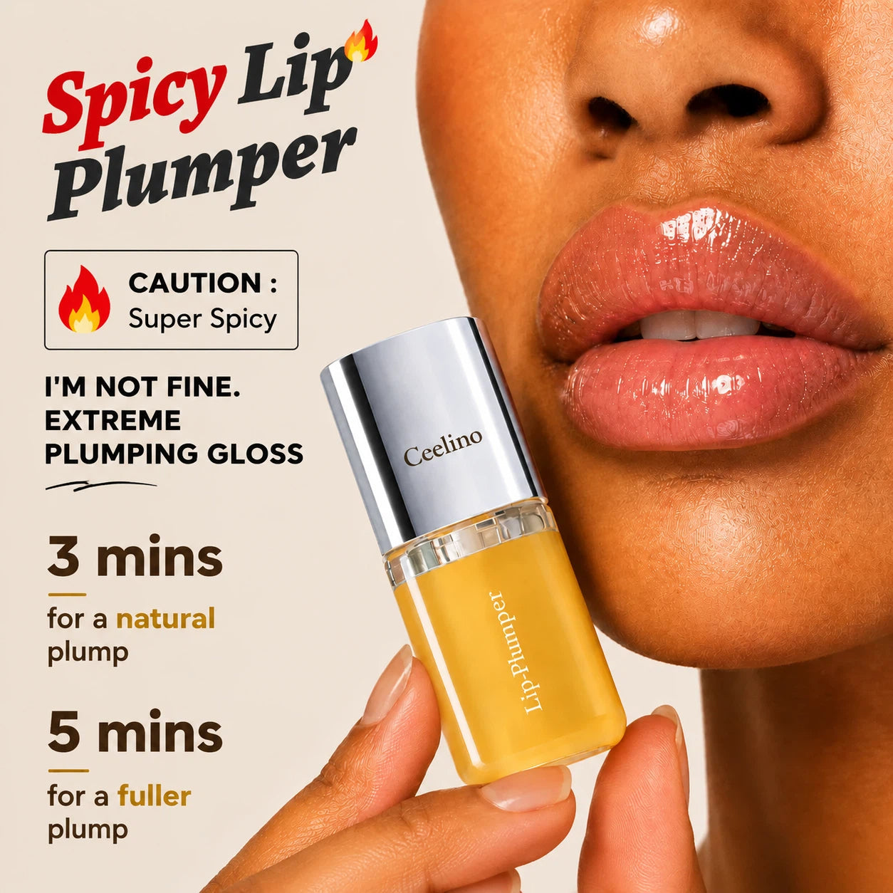 Silvralab Edible Spicy Lip Plumper - Fuller-Looking Lip Plumper Gloss